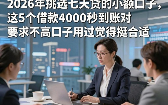 2026年挑选七天贷的小额口子，这5个借款4000秒到账对要求不高口子用过觉得挺合适