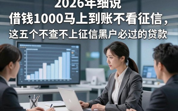 2026年细说​借钱1000马上到账不看征信，推选​这五个不查不上征信黑户必过的贷款