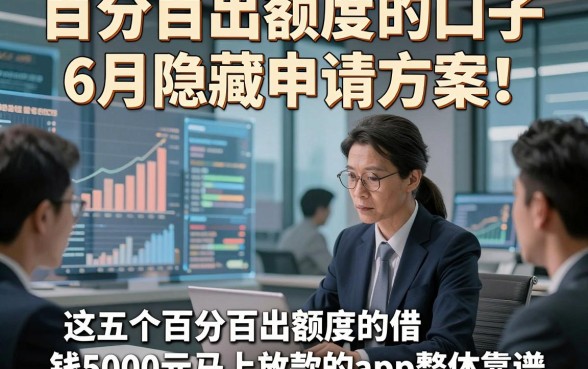 百分百出额度的口子6月隐藏申请方案！这五个百分百出额度的借钱5000元马上放款的app整体靠谱