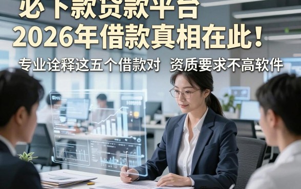 必下款贷款平台2026年借款真相在此！专业诠释这五个借款对资质要求不高软件
