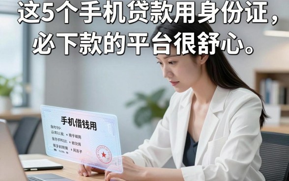 手机借钱用身份证，这5个手机贷款用身份证必下款的平台很舒心