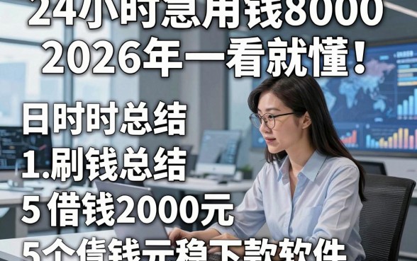 24小时急用钱80002026年一看就懂！同时总结5个借钱2000元稳下款软件