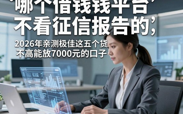 哪个借钱平台不看征信报告的，2026年亲测极佳这五个贷款对征信要求不高能放7000元的口子