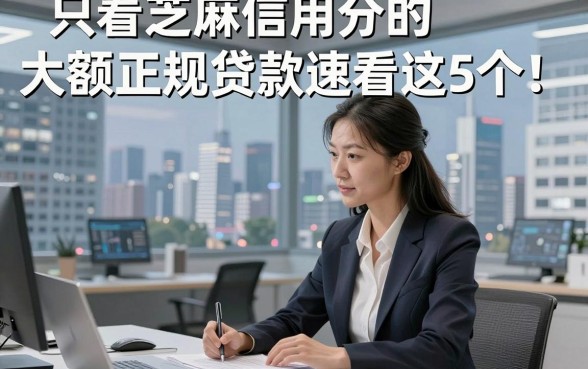 只看芝麻信用分的大额正规贷款速看这5个​！本篇为您精心筛选！