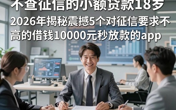 不查征信的小额贷款18岁，2026年揭秘震撼5个对征信要求不高的借钱10000元秒放款的app