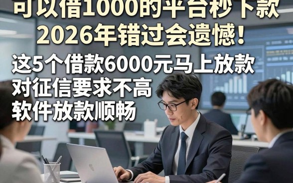 可以借1000的平台秒下款2026年错过会遗憾！这5个借款6000元马上放款对征信要求不高软件放款顺畅