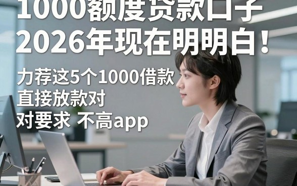 1000额度贷款口子2026年现在明白！力荐这5个1000借款直接放款对要求不高app