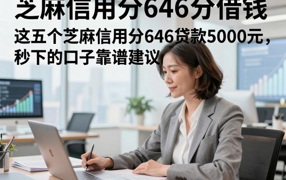 芝麻信用分646分借钱，这五个芝麻信用分646贷款5000元秒下的口子靠谱建议