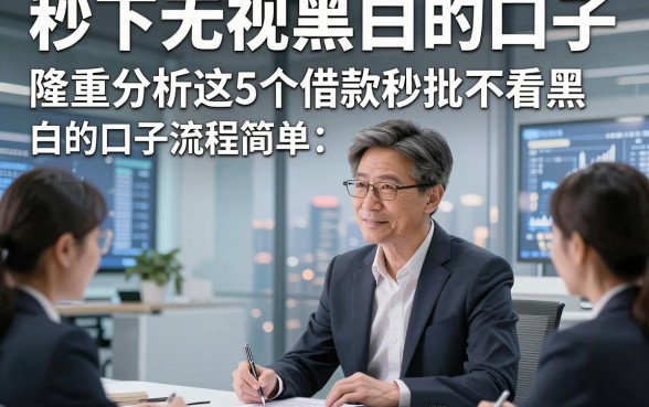 秒下无视黑白的口子，隆重分析这5个借款秒批不看黑白的口子流程简单