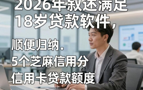 2026年叙述满足18岁贷款软件，顺便归纳5个芝麻信用分和信用卡贷款额度