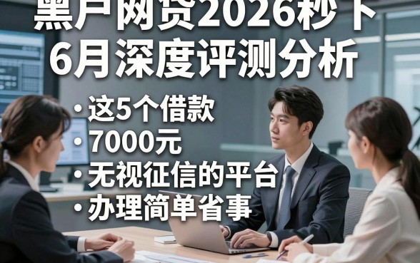 黑户网贷2026秒下6月深度评测分析，这5个借款7000元无视征信的平台办理简单省事