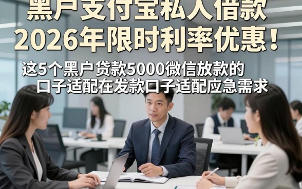 黑户支付宝私人借款2026年限时利率优惠！这5个黑户贷款5000微信放款的口子适配应急需求