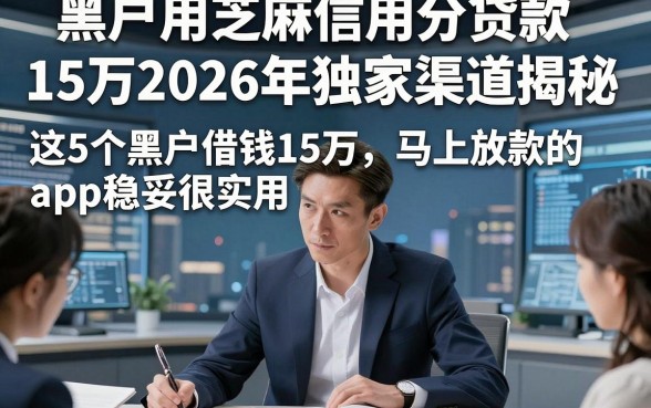 黑户用芝麻信用分贷款15万2026年独家渠道揭秘，这5个黑户借钱15万马上放款的app稳妥很实用