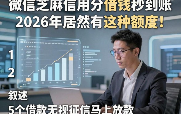 微信芝麻信用分借钱秒到账2026年居然有这种额度！叙述5个借款无视征信马上放款的app