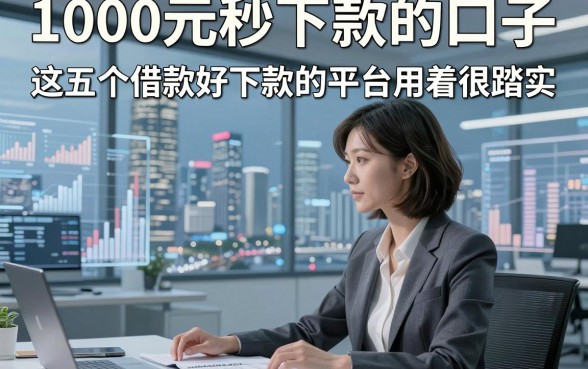 1000元秒下款的口子，这五个借款好下款的平台用着很踏实