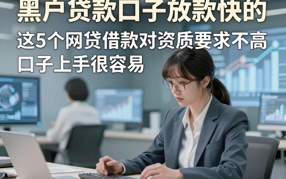 黑户贷款口子放款快的，这5个网贷借款对资质要求不高口子上手很容易
