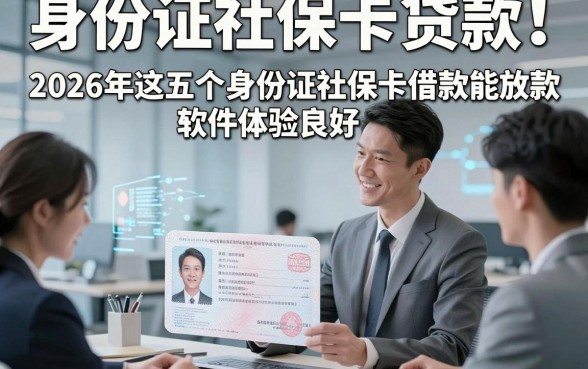 身份证社保卡贷款！2026年这五个身份证社保卡借款能放款软件体验良好