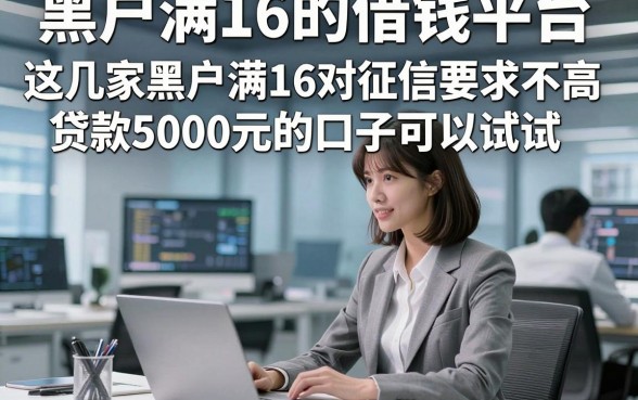 黑户满16的借钱平台，这几家黑户满16对征信要求不高贷款5000元的口子可以试试