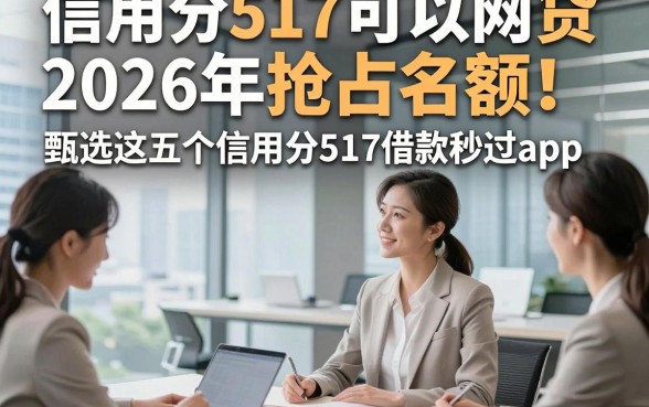 信用分517可以网贷2026年抢占名额！甄选这五个信用分517借款秒过app