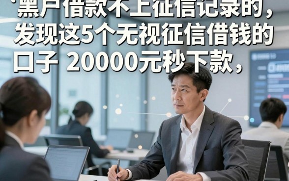 黑户借款不上征信记录的，发现这5个无视征信借钱的口子20000元秒下款