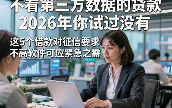 不看第三方数据的贷款2026年你试过没有，这5个借款对征信要求不高软件可应紧急之需