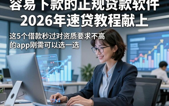 容易下款的正规贷款软件2026年速贷教程献上，这5个借款秒过对资质要求不高的app刚需可以选一选