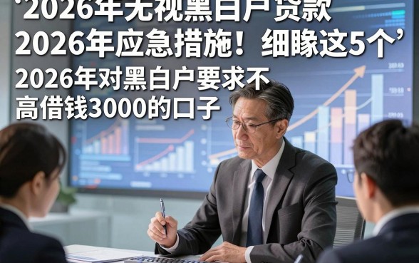 2026年无视黑白户贷款2026年应急措施！细瞅这5个​2026年对黑白户要求不高借钱3000的口子