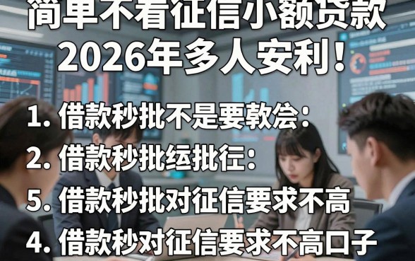 简单不看征信小额贷款2026年多人安利！罗列5个借款秒批对征信要求不高口子