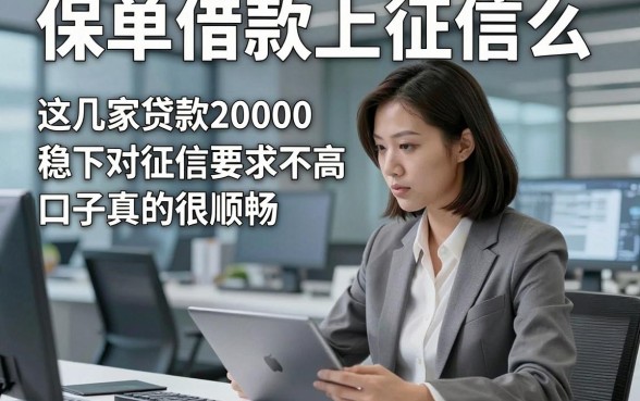 保单借款上征信么，这几家贷款20000稳下对征信要求不高口子真的很顺畅