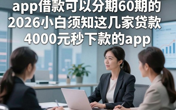app借款可以分期60期的，2026小白须知这几家贷款4000元秒下款的app