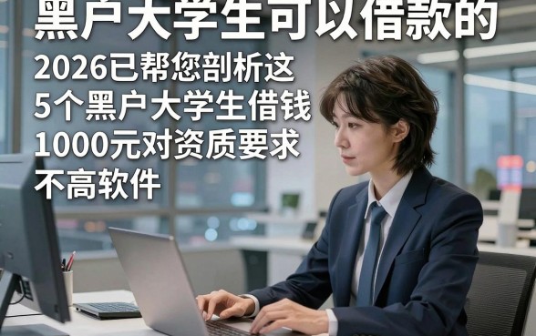 黑户大学生可以借款的，2026已帮您剖析这5个黑户大学生借钱1000元对资质要求不高软件
