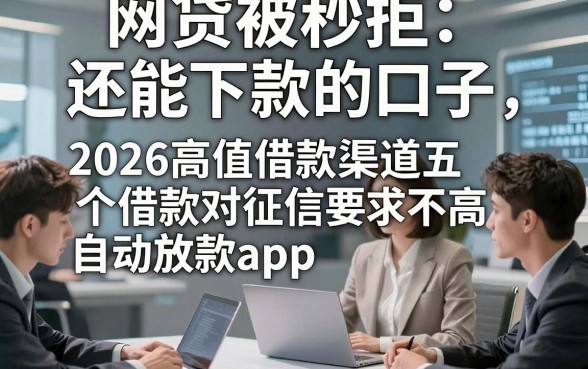 网贷被秒拒还能下款的口子，2026高值借款渠道五个借款对征信要求不高自动放款app