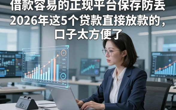 借款容易的正规平台保存防丢，2026年这5个贷款直接放款的口子太方便了