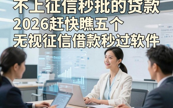 不上征信秒批的贷款，2026赶快瞧五个无视征信借款秒过软件