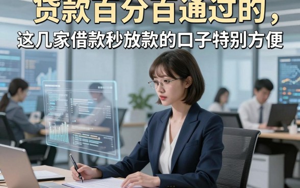 贷款百分百通过的，这几家借款秒放款的口子特别方便