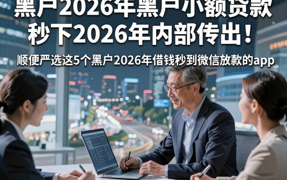 黑户2026年黑户小额贷款秒下2026年内部传出！顺便严选这5个黑户2026年借钱秒到微信放款的app