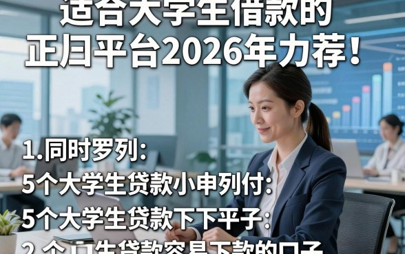 适合大学生借款的正规平台2026年力荐！同时罗列5个大学生贷款容易下款的口子