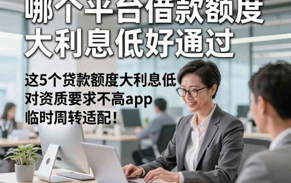 哪个平台借款额度大利息低好通过，这5个贷款额度大利息低对资质要求不高app临时周转适配