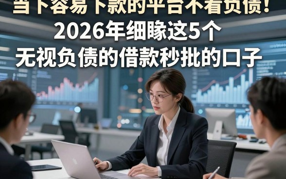 当下容易下款的平台不看负债！2026年细瞅这5个​无视负债的借款秒批的口子
