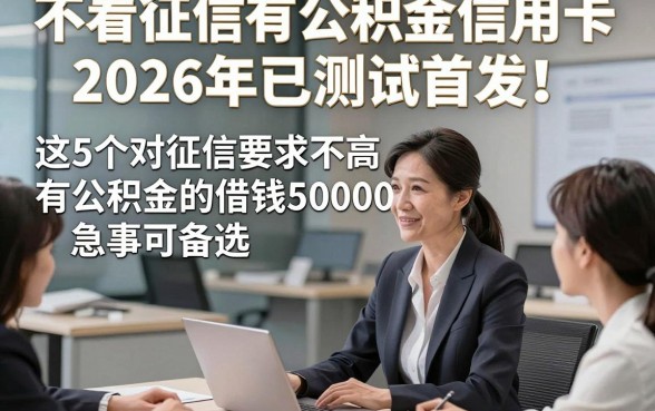 不看征信有公积金信用卡2026年已测试首发！这5个对征信要求不高有公积金的借钱50000元app急事可备选