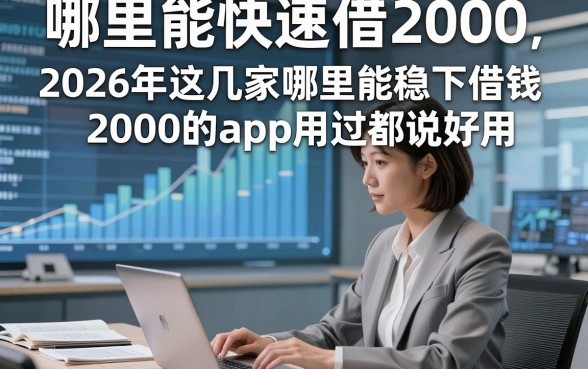 哪里能快速借2000，2026年这几家哪里能稳下借钱2000的app用过都说好用