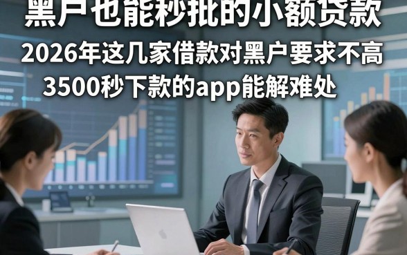 黑户也能秒批的小额贷款，2026年这几家借款对黑户要求不高3500秒下款的app能解难处