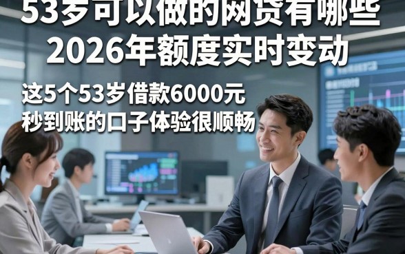 53岁可以做的网贷有哪些2026年额度实时变动，这5个53岁借款6000元秒到账的口子体验很顺畅