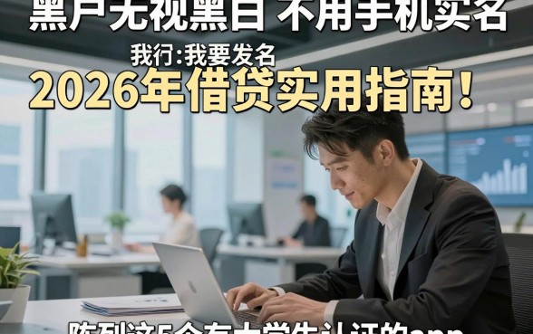 黑户无视黑白 不用手机实名2026年借贷实用指南！陈列这5个有大学生认证的app