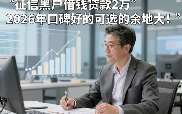 征信黑户借钱贷款2万2026年口碑好的可选的余地大！，本篇为您深度清点这5个网贷软件！
