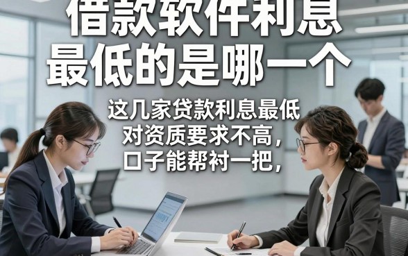 借款软件利息最低的是哪一个，这几家贷款利息最低对资质要求不高口子能帮衬一把