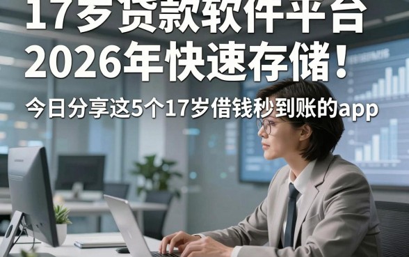 17岁贷款软件平台2026年快速存储！今日分享这5个17岁借钱秒到账的app