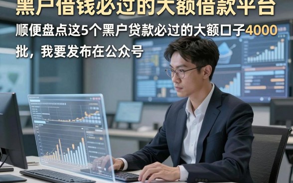 黑户借钱必过的大额借款平台，顺便盘点这5个黑户贷款必过的大额口子4000秒批
