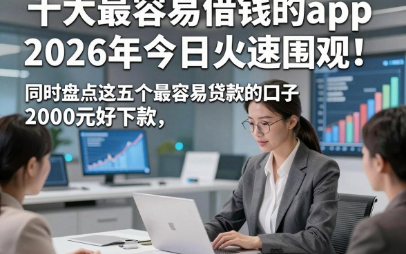 十大最容易借钱的app2026年今日火速围观！同时盘点这五个最容易贷款的口子2000元好下款