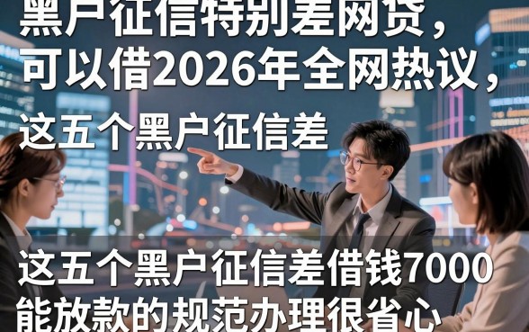 黑户征信特别差网贷可以借2026年全网热议，这五个黑户征信差借钱7000能放款的app规范办理很省心